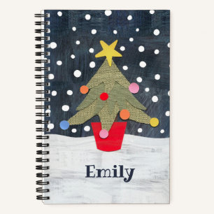 Personalised Cute Christmas Tree Notebook