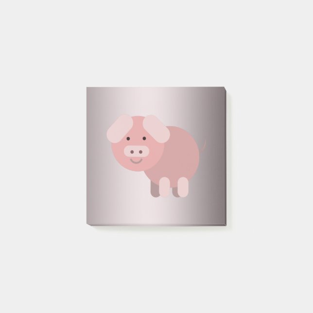 Personalised cute chubby piggy post-it notes (Front)