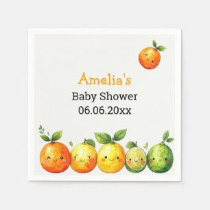 Personalised Cute Citrus Fruit Baby Shower Napkin