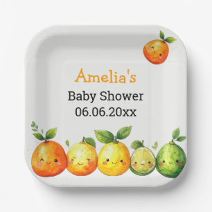 Personalised Cute Citrus Fruit Baby Shower  Paper Plate