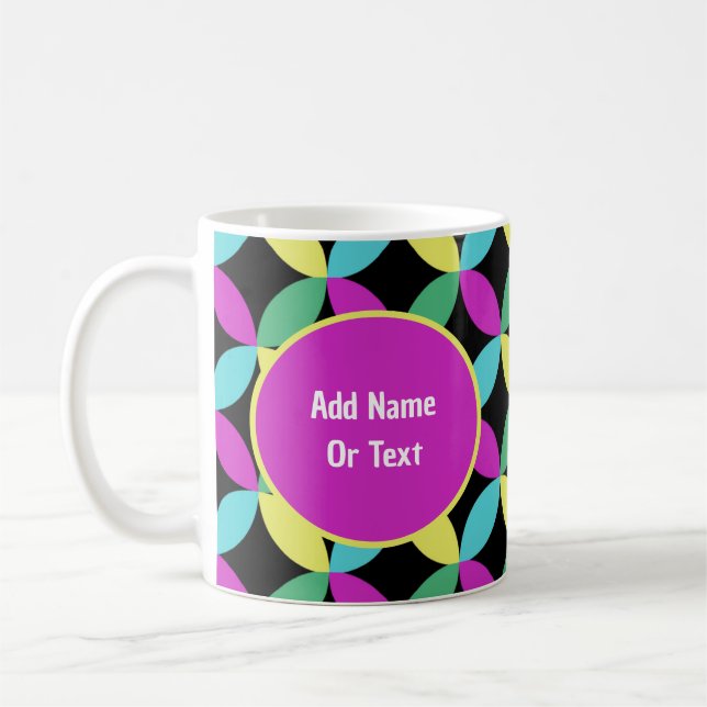 Personalised Cute Colourful Abstract Flowers  Coffee Mug (Left)