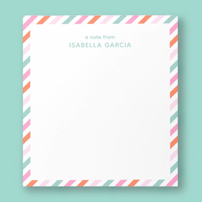 Personalised Cute Colourful Notepad (Personalize this cool notepad with a name and make a unique gift for a teacher or girl.)
