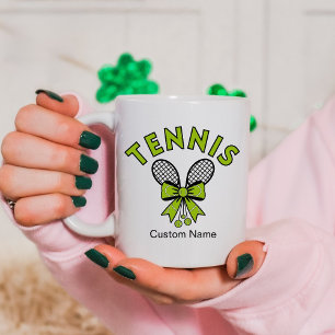Personalised Cute Coquette Girls Tennis  Coffee Mug
