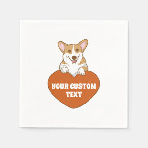 Personalised Cute Corgi Puppy Dog     Napkin