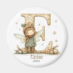 Personalised Cute Cosy Christmas Fairy in Jumper Magnet
