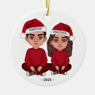 Personalised Cute Couple Dolls Christmas Ornament
