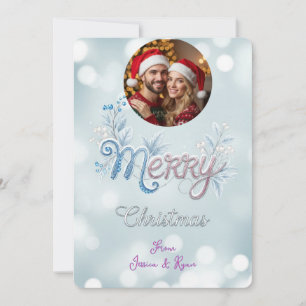 Personalised Cute Couple Photo Christmas Holiday Card