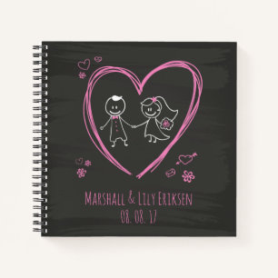 Personalised Cute Couple Wedding   Guestbook Notebook