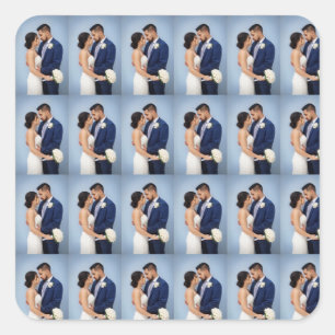 Personalised Cute Couple Wedding Photo Square Sticker