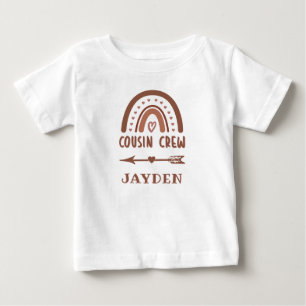 Personalised Cute Cousin Crew Boho Rainbow Baby T-Shirt