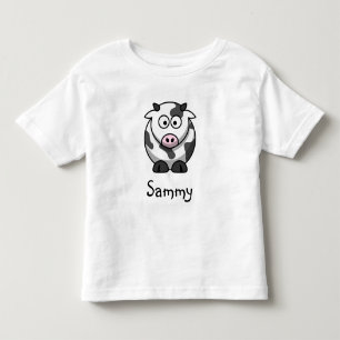 Personalised Cute Cow Cartoon Toddler T-Shirt