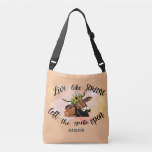 Personalised Cute Cow Quote Cow Lovers Crossbody Bag
