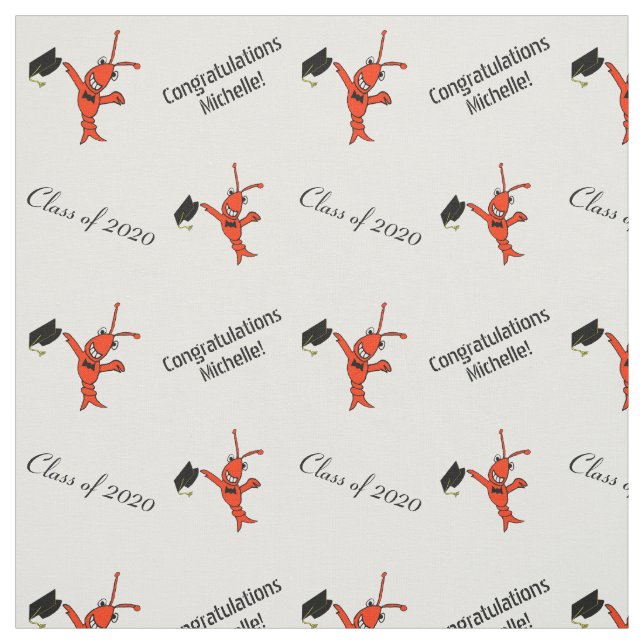 Personalised Cute Crawfish Graduation Fabric (Swatch)