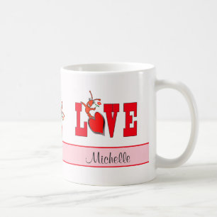 Personalised Cute Crawfish Lobster Love Coffee Mug