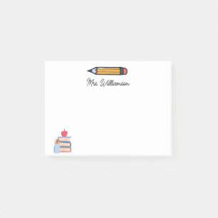 Personalised Cute Crayon Teacher Back to School Post-it Notes