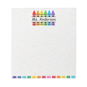Personalised Cute Crayon Teacher's Notepad