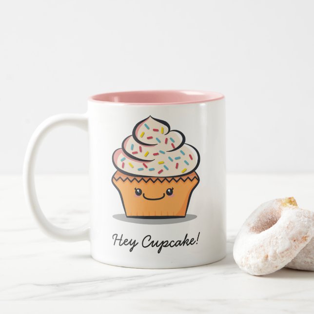 Personalised Cute Cupcake Mug (With Donut)