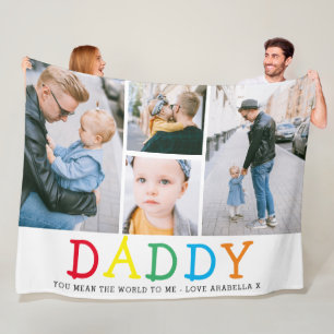 Personalised Cute 'Daddy' Photo Collage Keepsake Fleece Blanket
