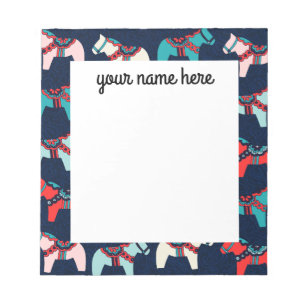 Personalised Cute Dala Horses Notepad