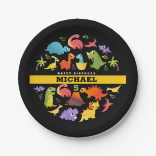 Personalised Cute Dinosaur Paper Plate