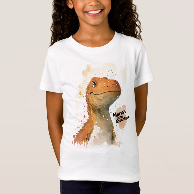 Personalised Cute Dinosaur t shirt (Front)