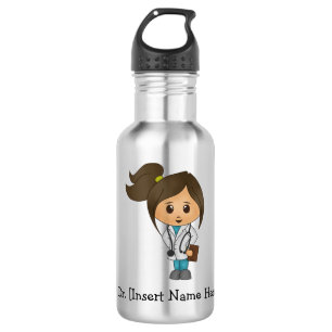 Personalised Cute Doctor Female Water Bottle