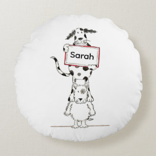 Personalised Cute Dog Acrobat Throw Pillow Cushion