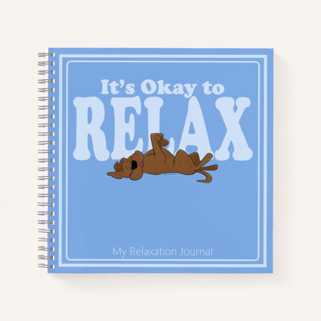 Personalised Cute Dog Blue Square Mindful Journal (Front)
