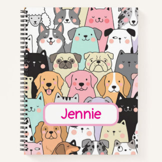 Personalised Cute Dog Cartoon Pattern Notebook