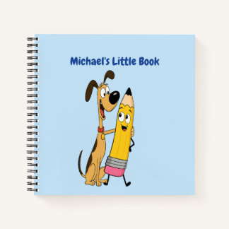 Personalised Cute Dog & Pencil for Kindergarten Notebook