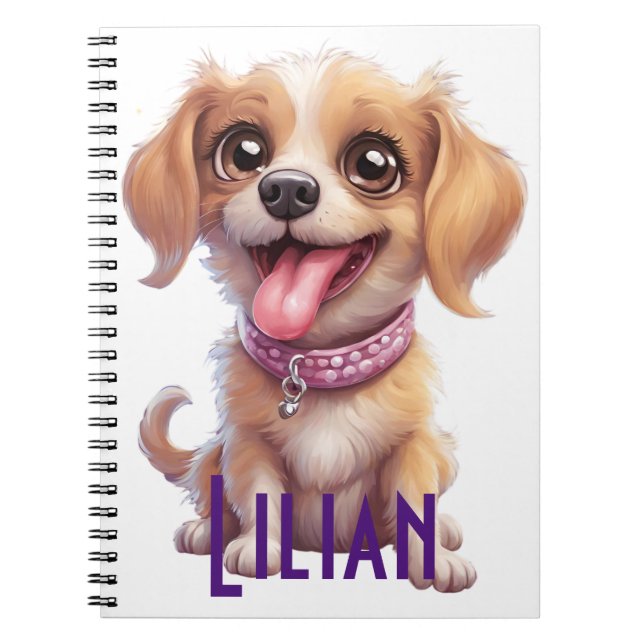 Personalised  Cute Dog Spiral Notebook: Deligh Notebook (Front)