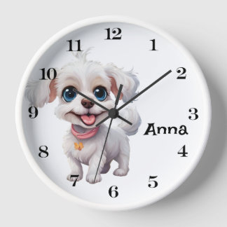 Personalised Cute Dog Wall Clock: Playful and cute Clock
