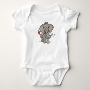 Personalised Cute Elephant and Baby Bodysuit