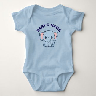 Personalised Cute Elephant Baby Bodysuit