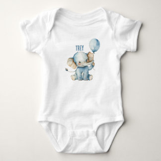 Personalised Cute Elephant Balloon Baby Bodysuit