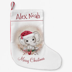 Personalised Cute Elephant Christmas Stocking