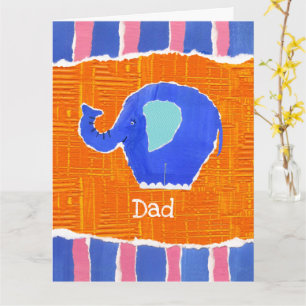 Personalised Cute Elephant Father's Day Card