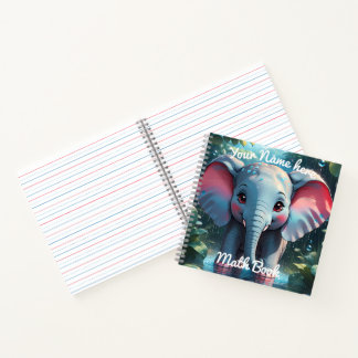 Personalised Cute Elephant in the Rain  Notebook