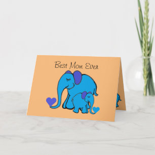 Personalised Cute Elephants Mother's Day Card
