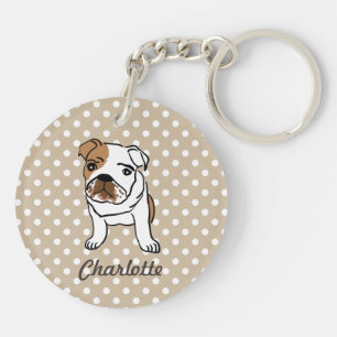 Personalised Cute English Bulldog Key Ring