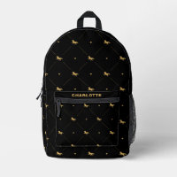 Personalised Cute Equestrian Horse Pattern Black