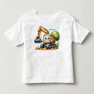 Personalised Cute Excavator Construction T-Shirt