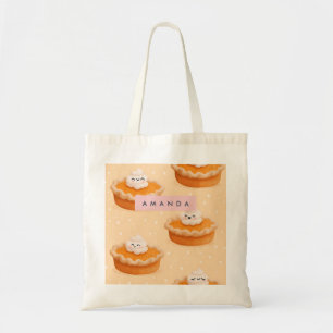 Personalised Cute Fall Autumn Pumpkin Pie Cream Tote Bag