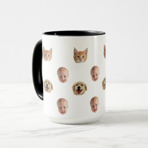 Personalised Cute Family Face 2 Photos Mug