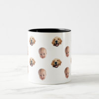 Personalised Cute Family Face 2 Photos Mug