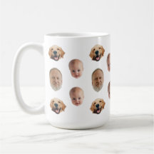 Personalised Cute Family Face 3 Photos Mug