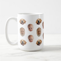 Personalised Cute Family Face 3 Photos Mug