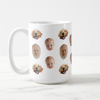 Personalised Cute Family Face 3 Photos Mug