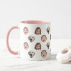 Personalised Cute Family Face 3 Photos Mug