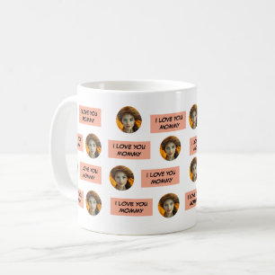 Personalised Cute Family Face 5 Photos Coffee Mug